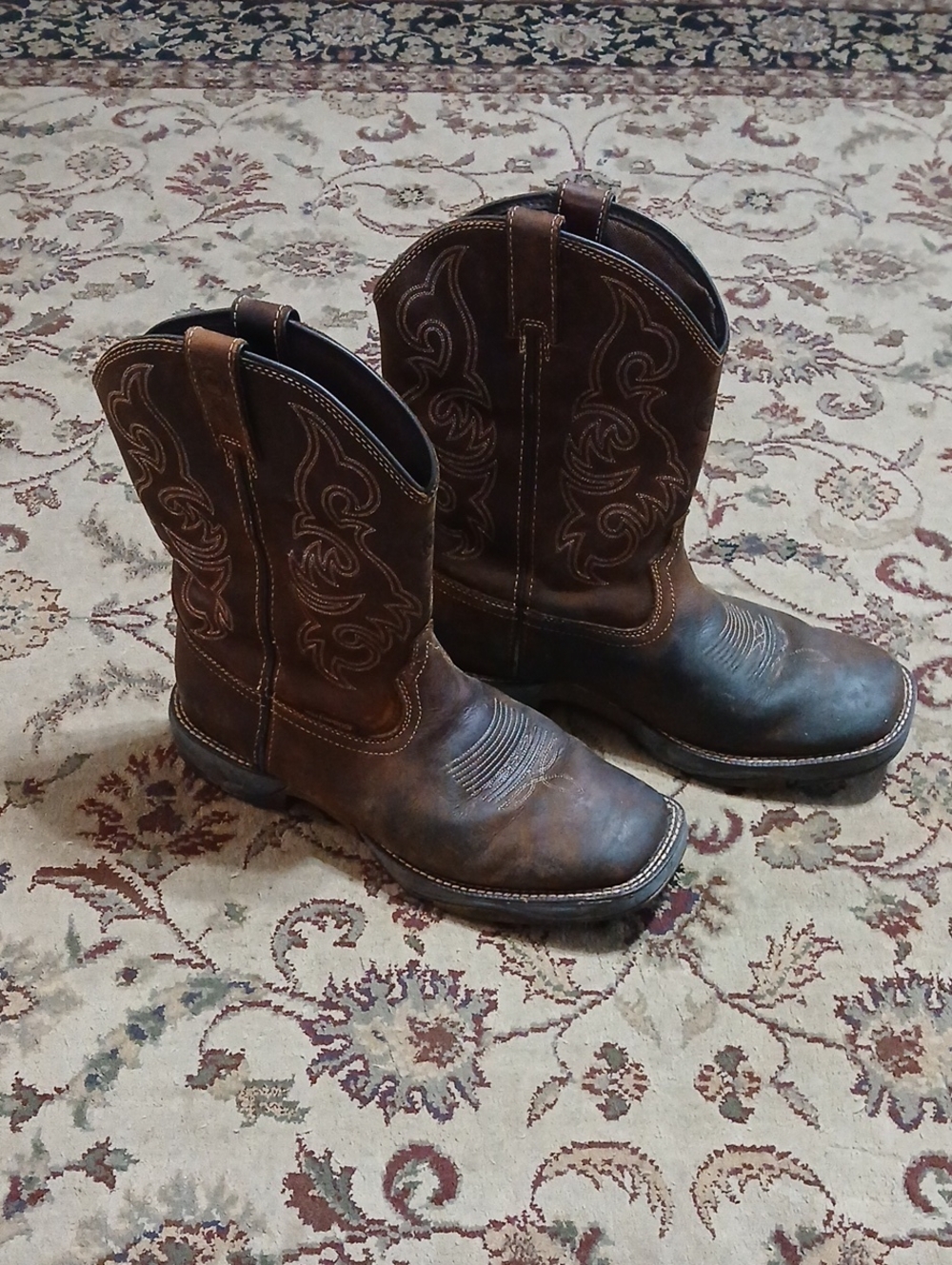 Tony Lama Brown Western Pull-On Work Boots